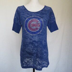 Touch by Alyssa Milano Cubs Mascot Embellished Crystals Women’s Knit top XL